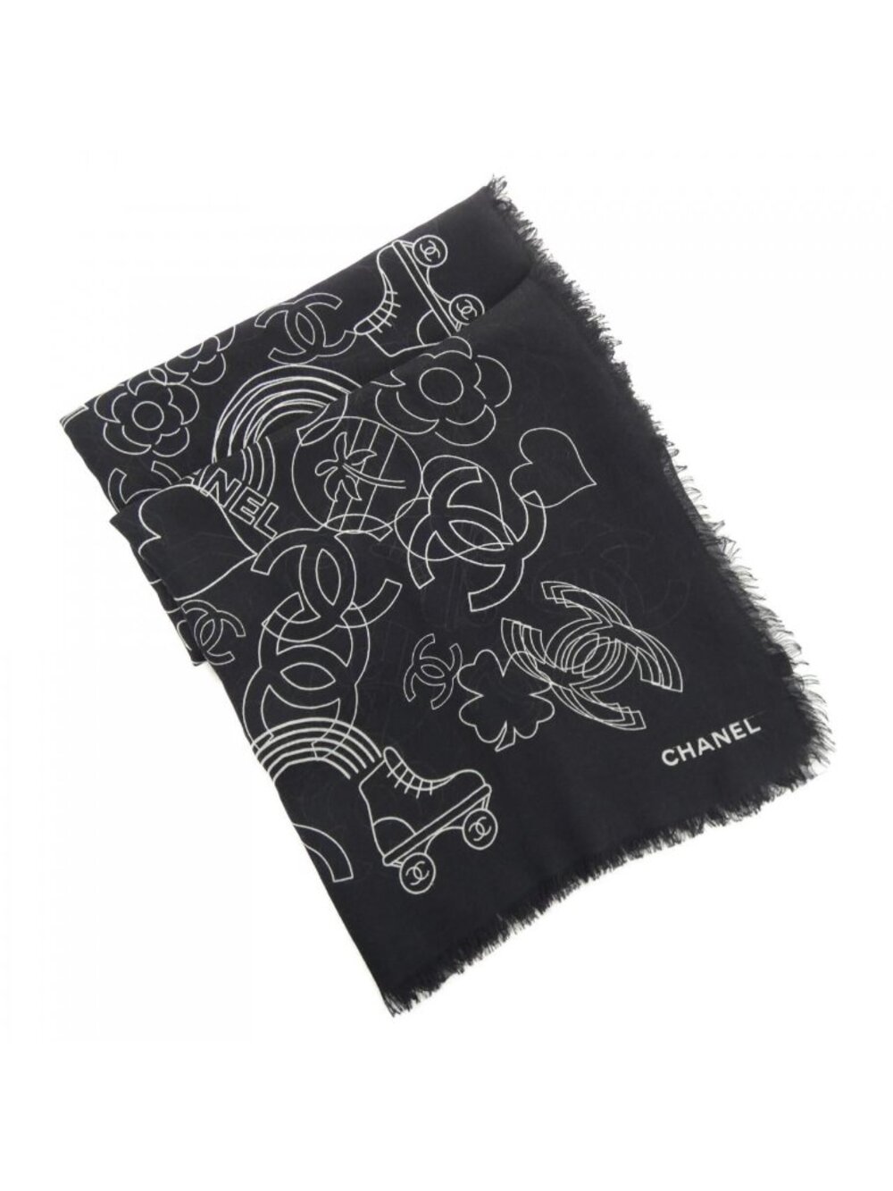 Chanel Stole Scarf Black
